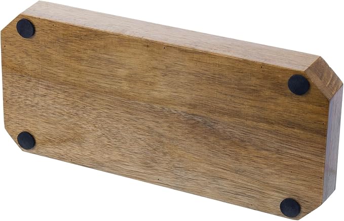 MyGift Premium Solid Acacia Wood Octagonal Desk Organizer Trays Office - Image 7