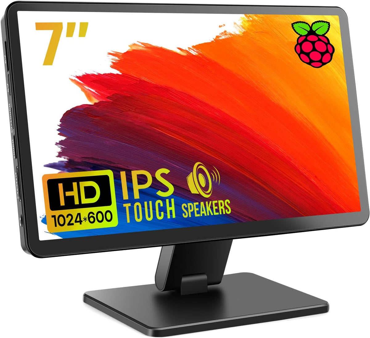 ROADOM 7" Touchscreen Monitor, 1024x600 IPS Raspberry Pi Screen, HDMI