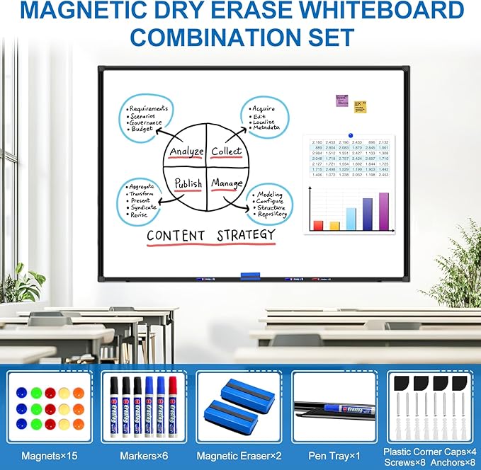 H-Qprobd Large Magnetic White Board Dry Erase Whiteboard - Image 5