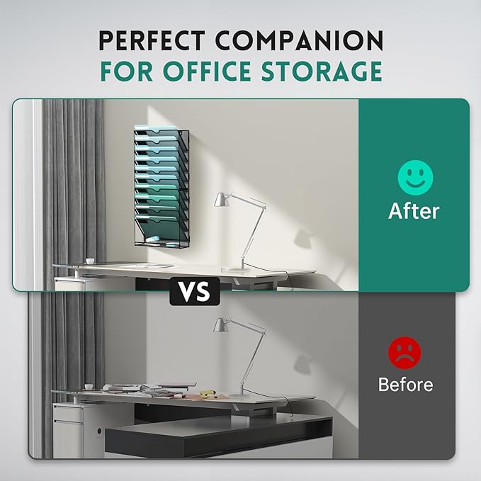 SUPEASY 11-Tier Wall File Organizer, Hanging Wall Files - Image 7