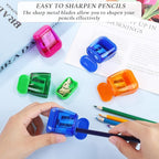 Aodaer 48 Pieces Manual Pencil Sharpeners Dual Hole Compact Sharpener - Image 3