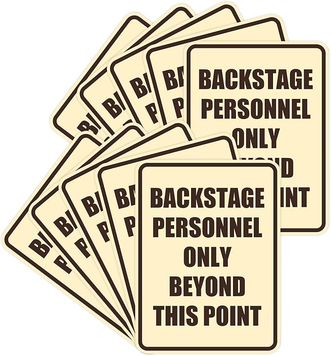Portrait Round Backstage Personnel Only Beyond This Point Door or Wall Sign by SignsByLITA