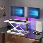 Decoholic White Small Single 24 inch Scissors Lift Keyboard and Mouse Riser - Image 2