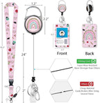 Rainbow Teacher Lanyards for Id Badges, Cute Badge Reel Heavy Duty - Image 4