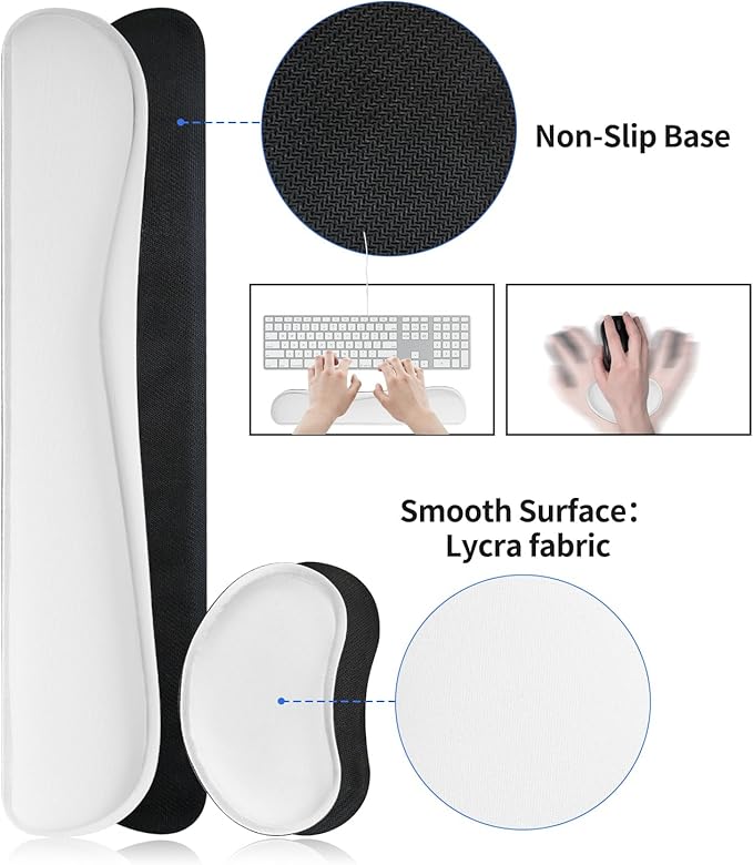 Bloss Leather Desk Pad and Keyboard Wrist Rest, Large Mouse Pad + Keyboard - Image 4