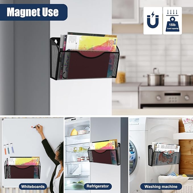 LQPAFZ Magnetic File Holder 1 Pockets File Folder Organizer, Office Hanging - Image 5