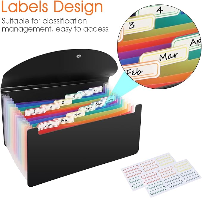 2 Pack 13 Pockets A6 Mini Coupon Organizer Wallet, Expandable Accordion File - Image 4
