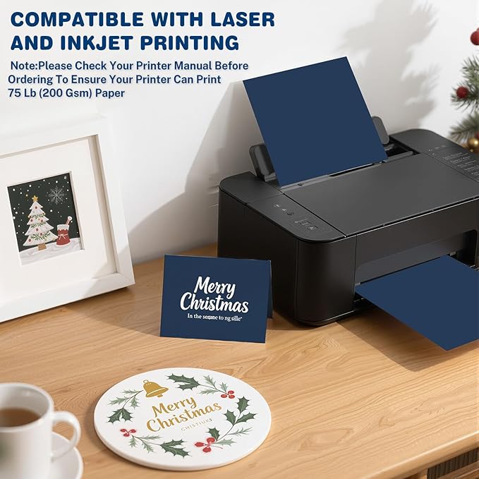 Cardstock 8.5 X 11, 40 Sheets Dark Blue Card Stock, 75lb/ 200gsm Copy Paper - Image 4