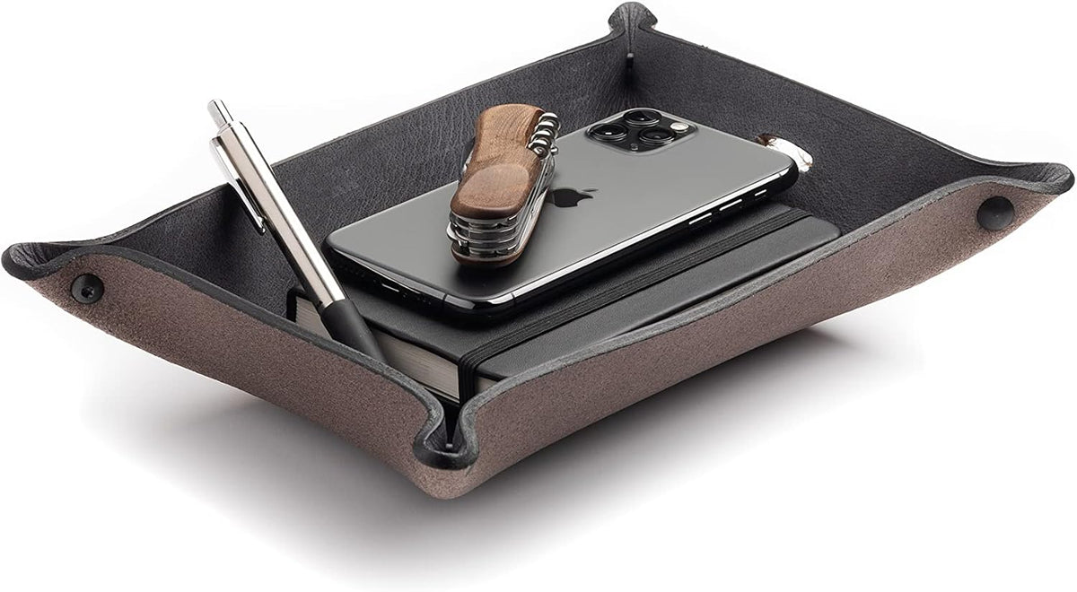 Main Street Forge Leather Valet Tray for Men – Rustic EDC Organizer for Keys,...