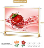 PPH-Sisy Clear Acrylic Sign Holder 11x 8.5 Horizontal Double Sided Gold Frame - Image 2