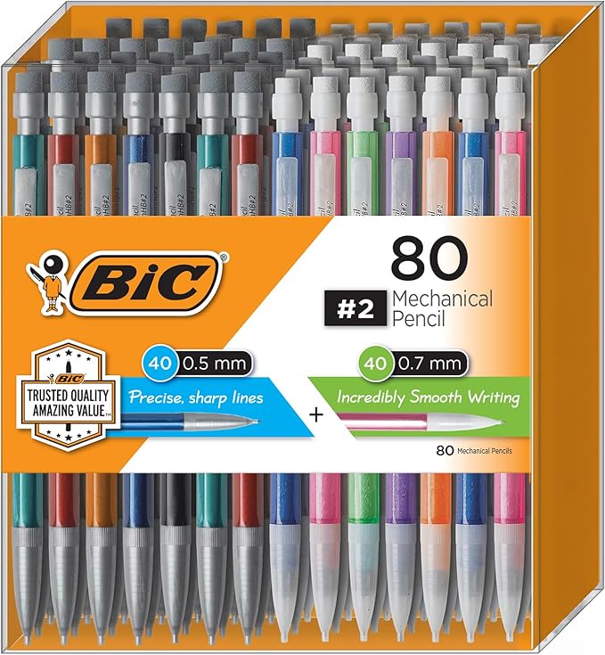 BIC Mechanical Pencils 0.7mm & 0.5mm, #2 EXTRA SMOOTH by BIC