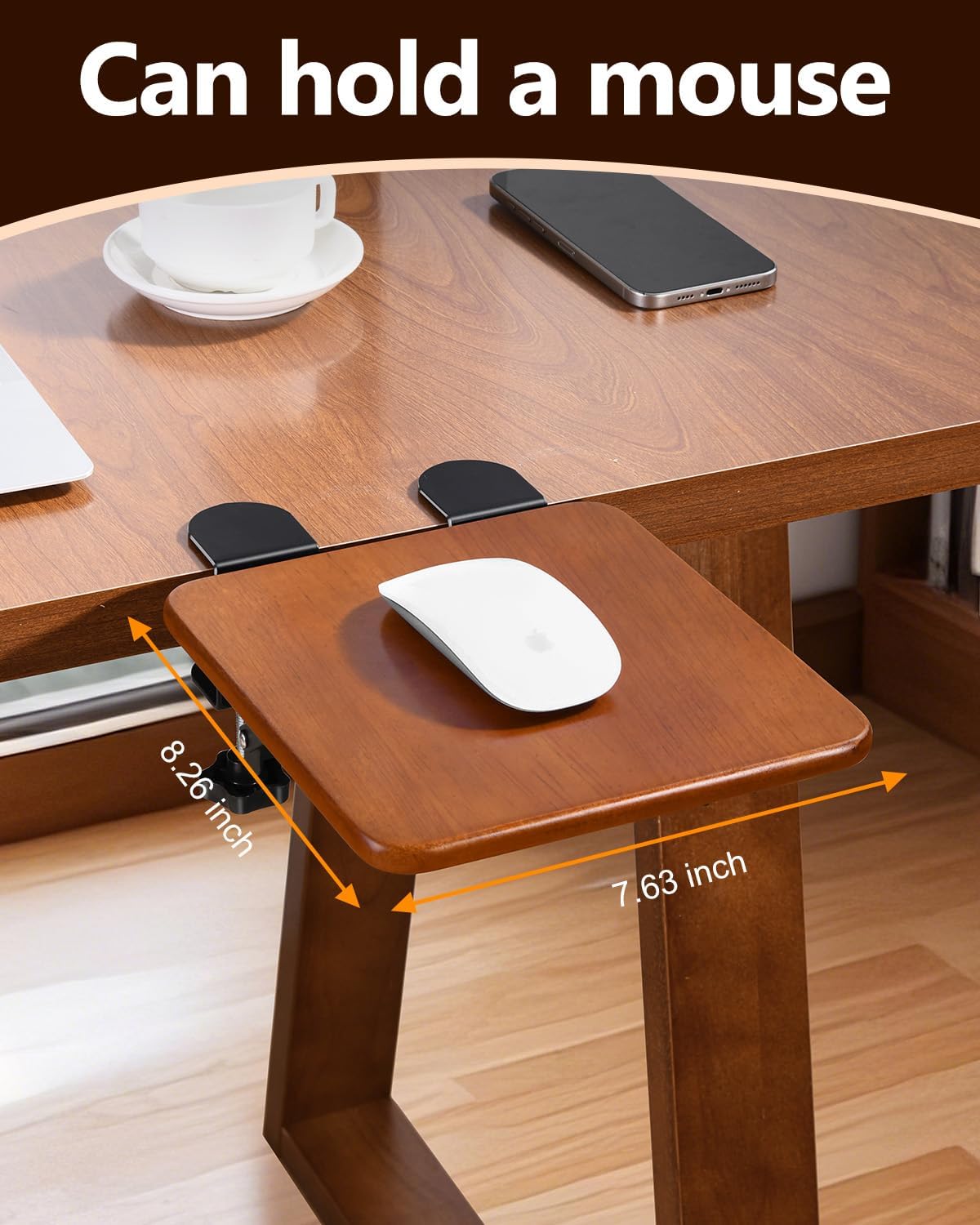 Ergonomic Desk Extender Tray, 8.2"x7.6" Table Mount Arm Wrist Rest ...