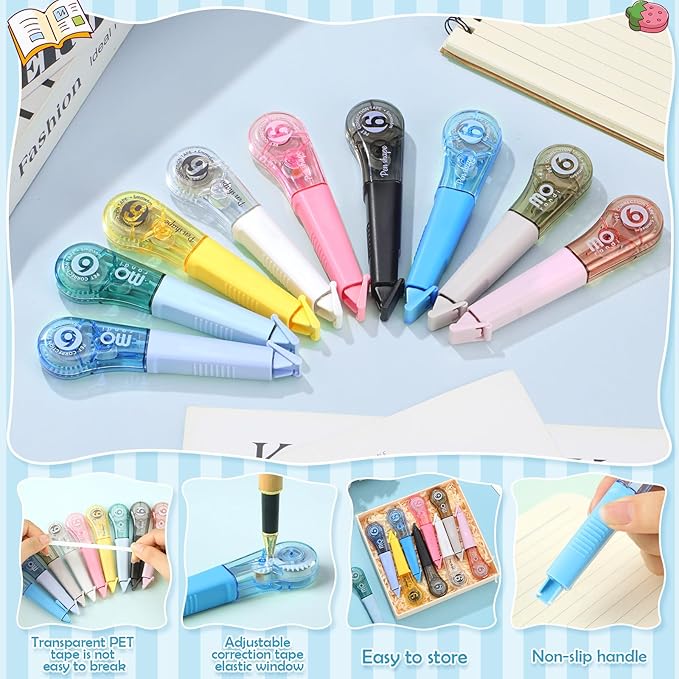 auroray 18 Pack Correction Tape Pens 1/5" X 236", 9 Color Correction Tape Pens - Image 5