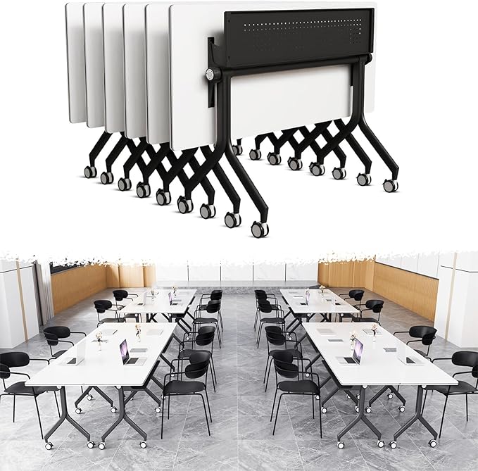 Goakwwuz Conference Room Table, Folding Conference Tables, Thicken Grey Tabletop by Goakwwuz