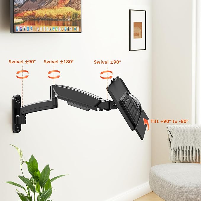 Keyboard Tray Wall Mount, Sit-Stand 26 Inch Keyboard and Mouse Stand, Height - Image 4