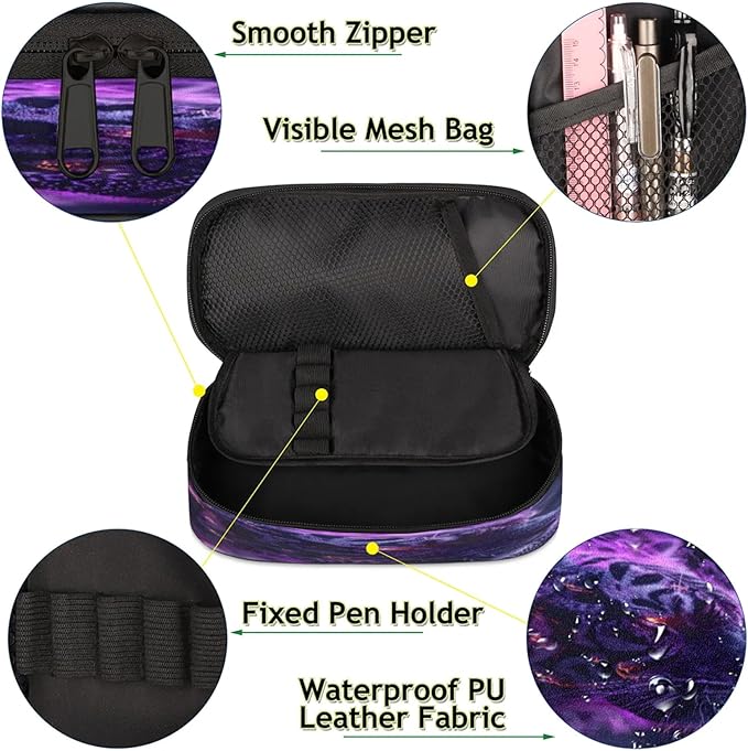 Pardick Tiger Animal Pencil Case，Big Capacity Pencil Pouch Coin Pouch - Image 5