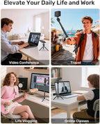 Webcam Tripod Stand for Desk, 3 Level Extendable Camera Tripod Mount for - Image 6