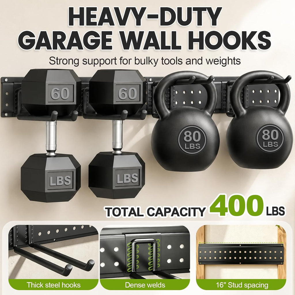 garage tool organizer wall mount, 49.5 inch heavy, close-up detail