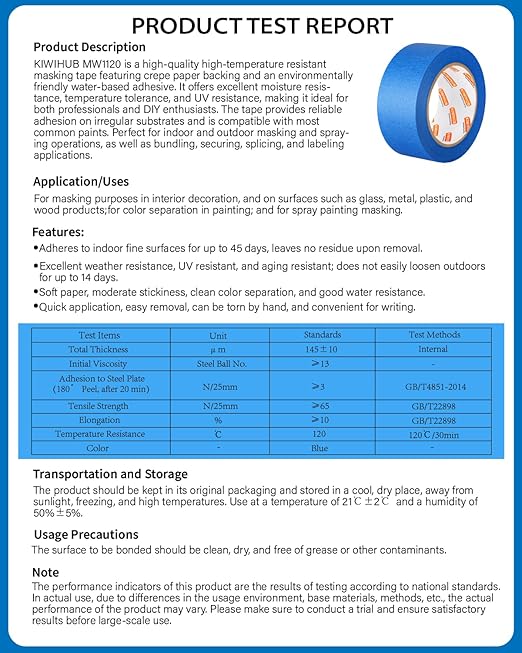 KIWIHUB 10 Rolls Painters Tape 2 inch Wide, Wall Painting, Home Improvement - Image 2