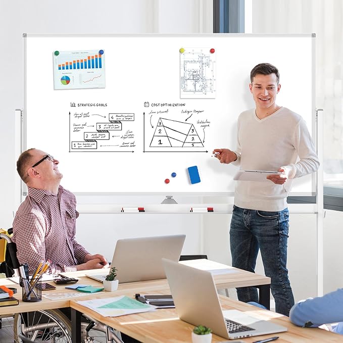 MaxGear Rolling Whiteboard, 72 x 40 Inch Double-Sided Magnetic Dry Erase Board - Image 7