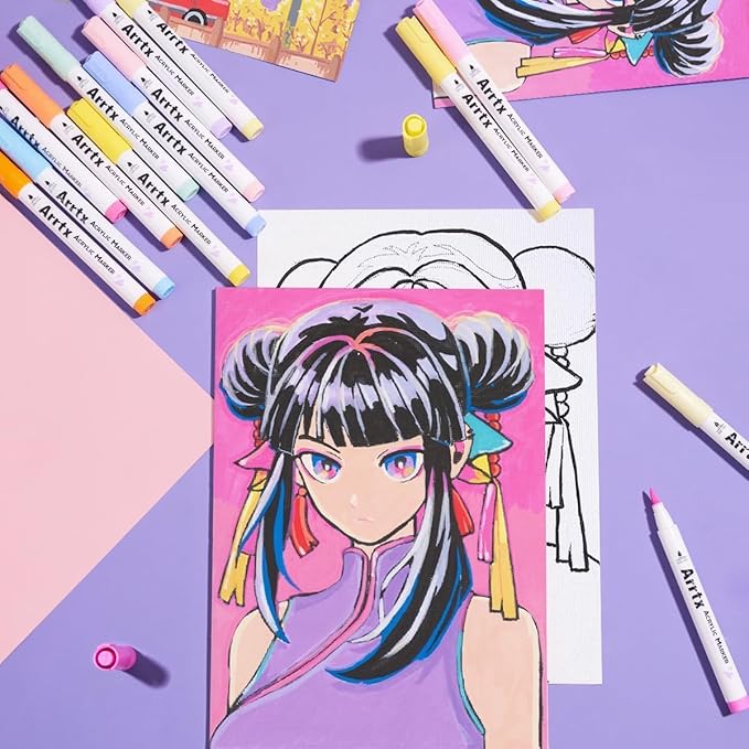 Arrtx Paint Markers Paint Pens 60 Colors, Acrylic Pens - Image 6