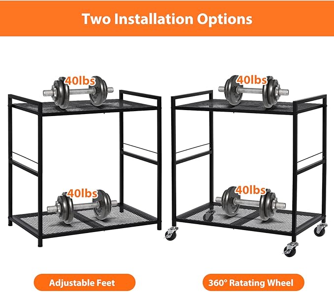 OYEAL Computer Tower Stand, PC Tower Stand Metal Rolling Cart Holds up to 40lbs - Image 4