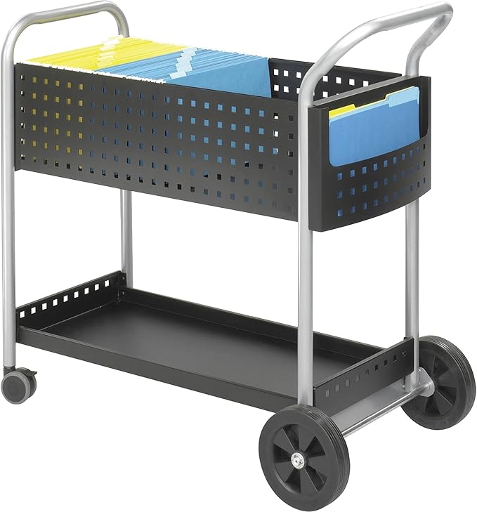 Safco Scoot Legal SizeMail Cart 5239BL Black, Swivel Wheels by SafcoProducts