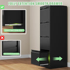 4-Drawer File Cabinet with Lock, Metal Vertical Filing Cabinets - Image 4