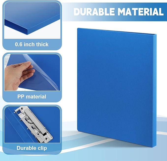 Teling 12 Pack Punchless Clamp Binder Folder 8.5 x 11 Inch Ringless Binder Holds - Image 2
