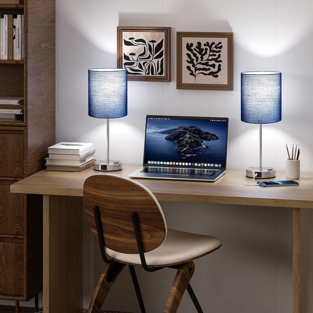 fenmzee touch lamps for bedroom set of 2 on a desk or shelf