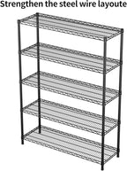 SINGAYE 5 Adjustable Heavy Duty Garage Shelving Wire Shelves Metal Standing - Image 4