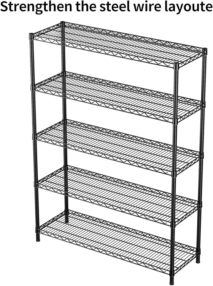 SINGAYE 5 Adjustable Heavy Duty Garage Shelving Wire Shelves Metal Standing - Image 4