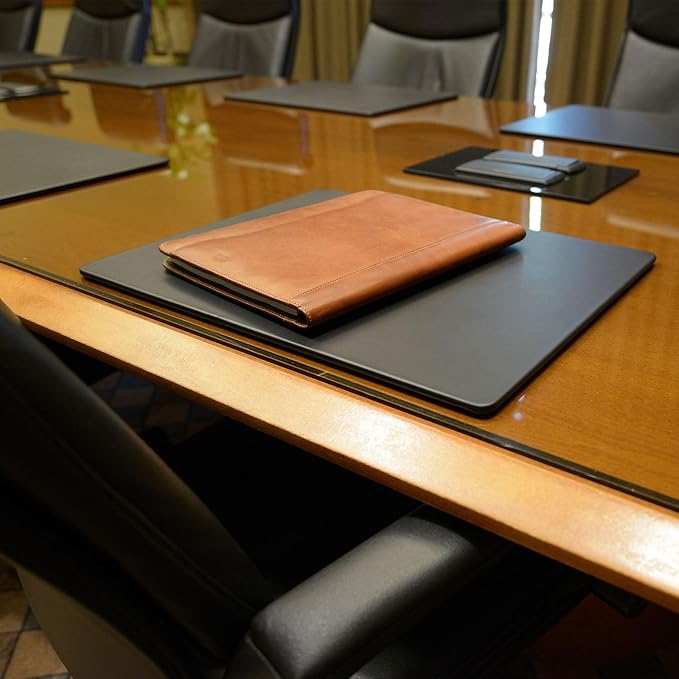 Dacasso Black Leatherette 20" x 16" Luxury Conference Table Pad - Image 6
