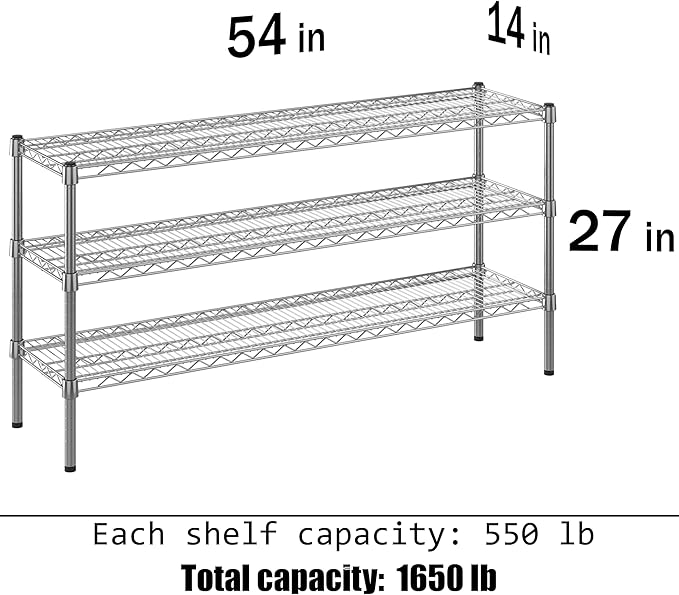 Regal Altair 14" Deep x 54" Wide x 27" Height Wire Shelving Kit | 3-Tier | NSF - Image 3