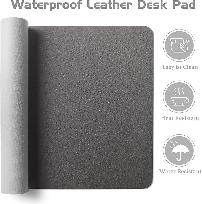 Aothia Leather Desk Pad Protector, Office Mat, Large Mouse Pad, Laptop Desk Pad - Image 2