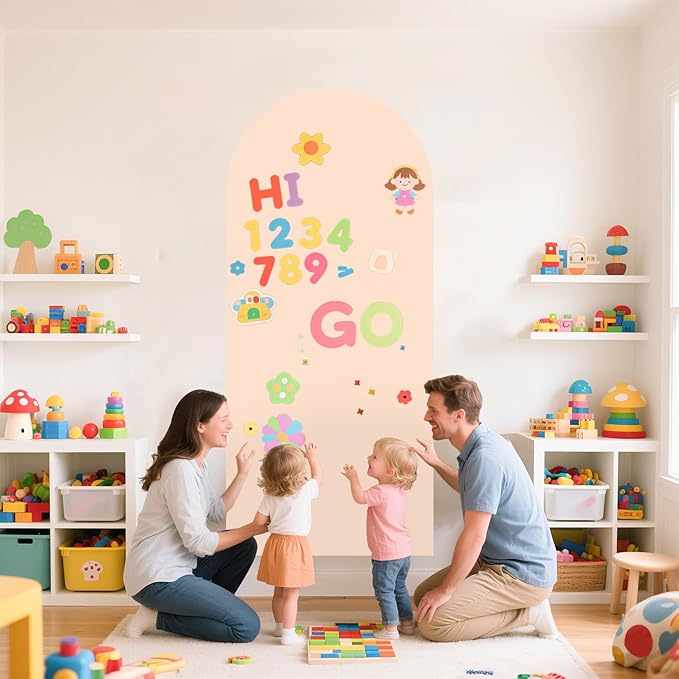 Magnetic Arch Wall Decal for Kids 39.3x17.5 Inch Magnetic Chalkboard Contact - Image 4