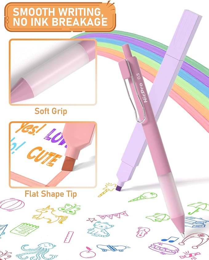 Nicpro 33PCS Aesthetic Highlighter and Gel Pen set - Image 6