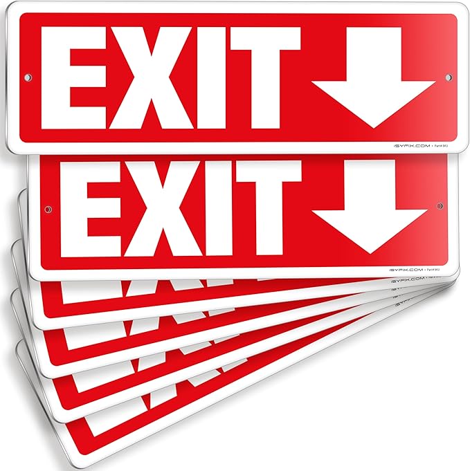 iSYFIX Exit Signs 6 Pack 12x4 Inch by iSYFIXPREMIUMSIGNS