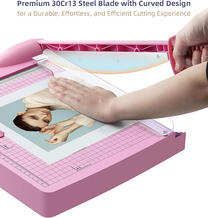 Firbon 12" Guillotine Paper Cutter, Heavy Duty 30-Sheet Capacity Trimmer - Image 2