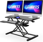 FITUEYES Height Adjustable Standing Desk 36” Wide Sit to Stand Converter Stand by FITUEYES