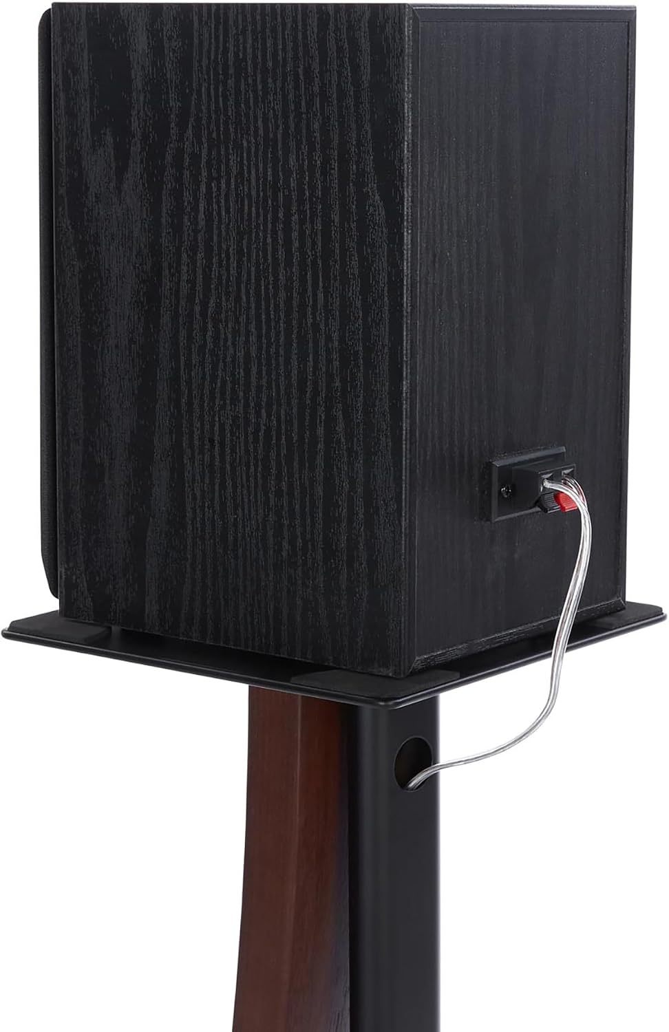 EXIMUS One Pair Fixed Height Universal Speaker Floor Stands with Real Wood - ...