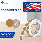 Perco Kraft Brown 1-Inch Round Circle Dot Sticker Labels - Image 2
