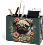 Famame Vintage Flowers Around Pug Pencil Holder - Image 2