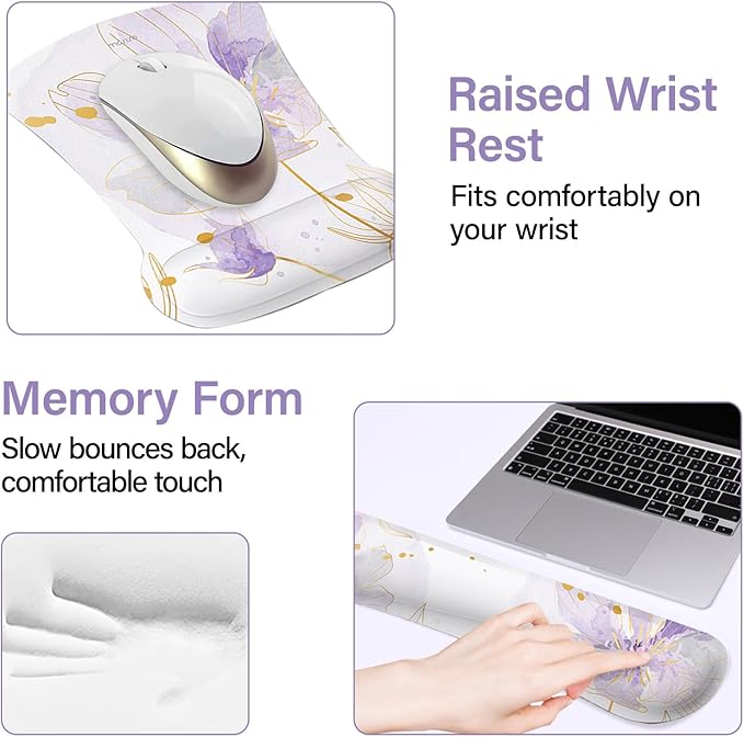 MOSISO Desk Mat Keyboard Mouse Pad Set, Large Gaming Mouse Pad&Keyboard Wrist - Image 4