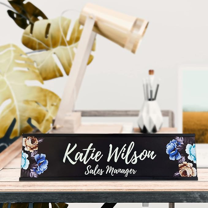 2" x 8" Custom Name Plate for Desk, Office Aluminum Desk Name Plate Personalized - Image 3