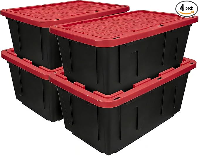 4-Pack Heavy Duty 27 Gallon Plastic Storage Bins by Unknown