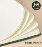 PAIBAS Blank Journal Notebook for Women Men, 160 Pages, A5 Hardcover Sketchbook - Image 4