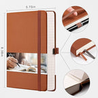EMSHOI Lined Journal Notebook, 120 gsm Leather Hardcover - Image 5