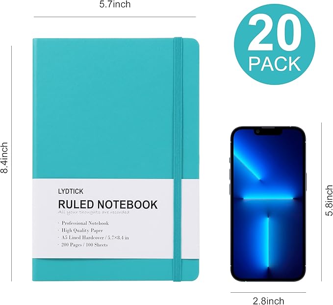 LYDTICK 20 Pack Journals for Writing College Ruled Notebooks Journal in Bulk - Image 2