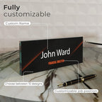 EGD Thick Clear Acrylic Desk Name Plate Personalized I Office Desk Accessories - Image 2